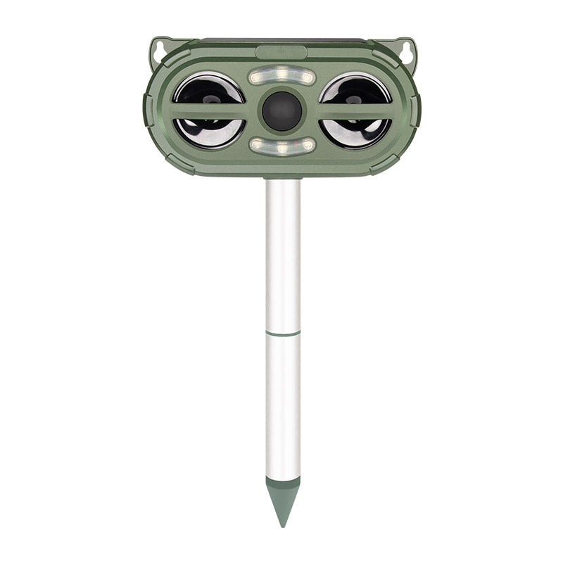 Animal Repellent Solar Powered Ultrasonic Motion Sensor and Flashing Light Outdoor Weatherproof Farm Garden Lawn for Coyote Bird Skunk Snake Raccoon Rabbit Squirrel-1