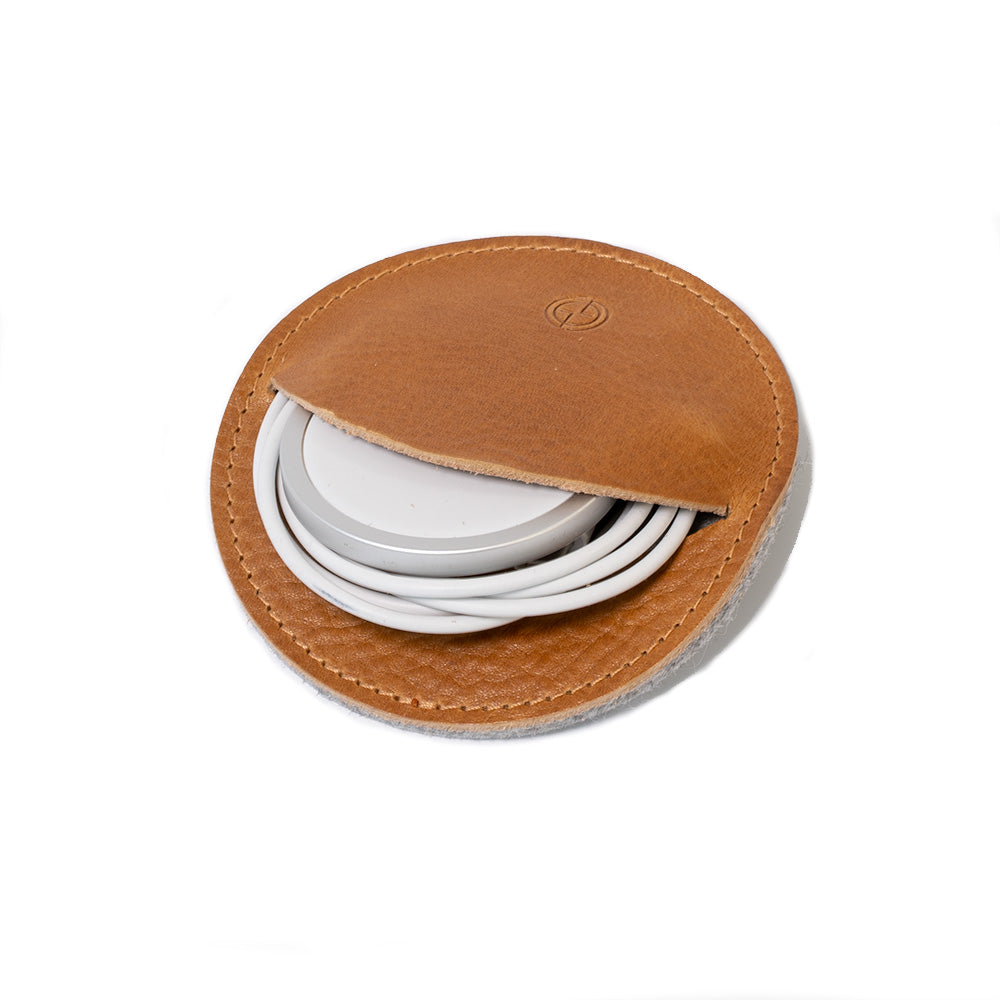 Leather cord organizer for Apple's MagSafe Charger - The Moon-0