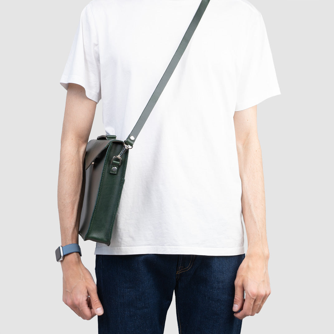 Leather Briefcase (Gray)-3
